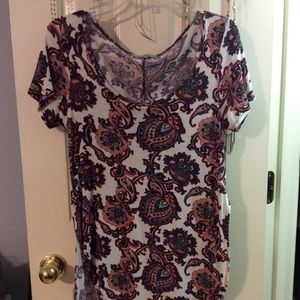 Charlotte Russe Tunic Tee with Floral Pattern